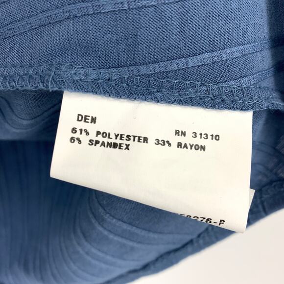 I.N. Studios Ribbed Knit Blouse Womens Size PL Flared Long Sleeve Blue Lace Up - Picture 6 of 6